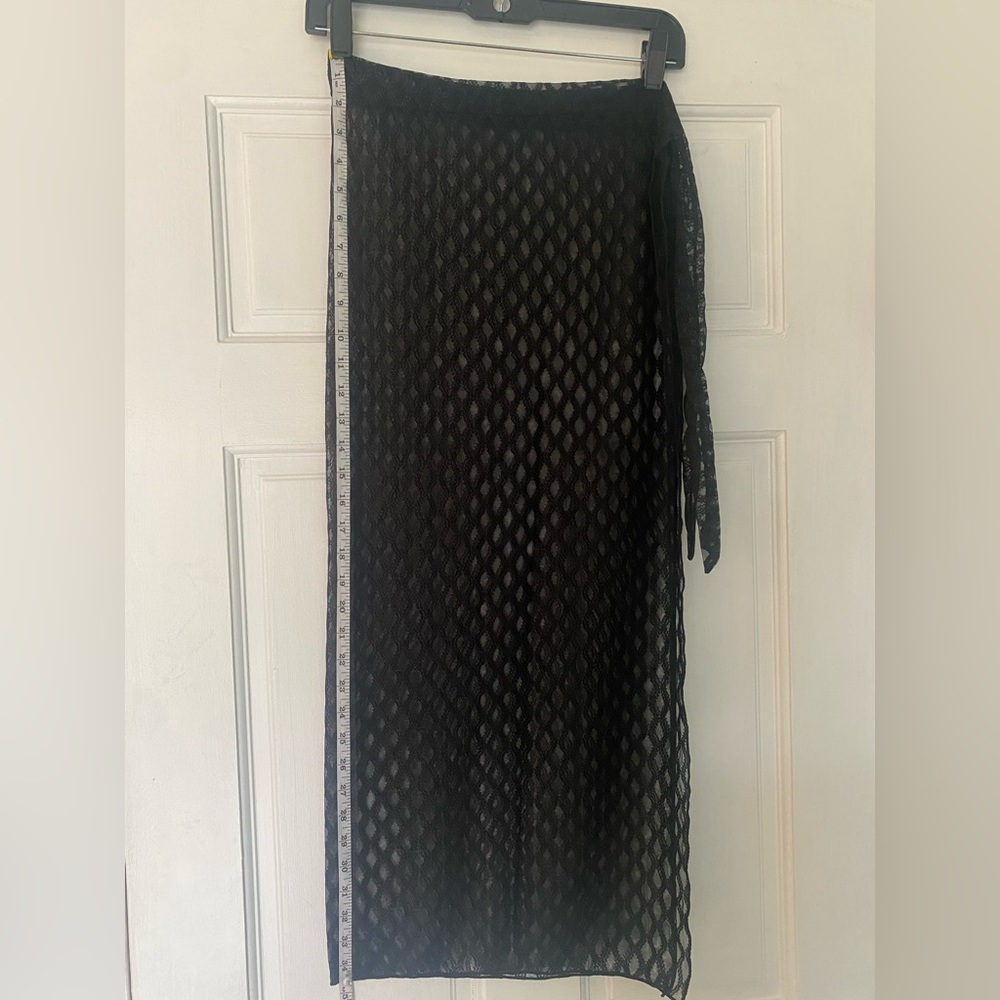 Black Mesh Sarong Swim Coverup